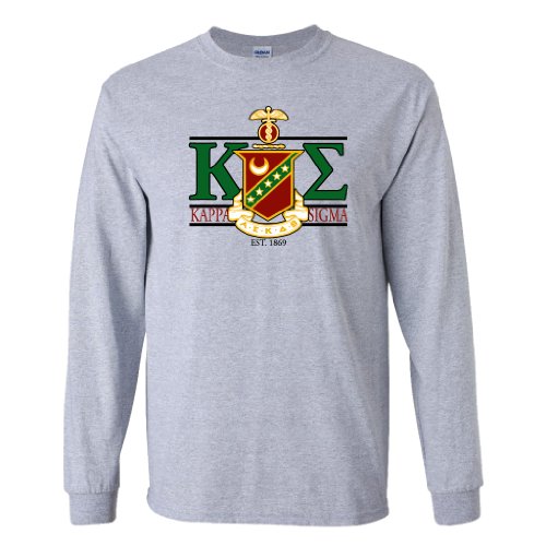VictoryStore Kappa Sigma Long Sleeve Crest T-Shirt #TOP16
