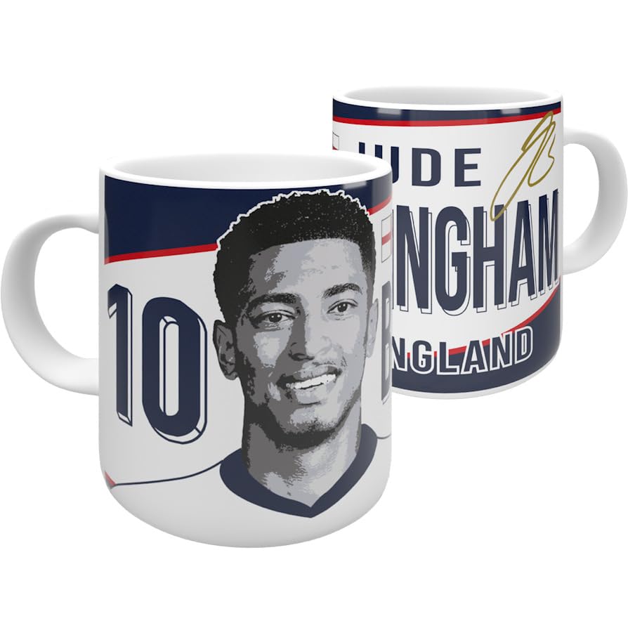 Partisan Mug Angleterre 325 ml - Choisissez entre Bellingham, Kane, Foden, Saka ou Rice (Bellingham)