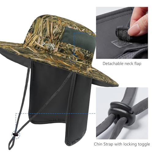 Image of BASSDASH UPF 50+ Sun Fishing Hat Water Resistant with Detachable Neck Flap
