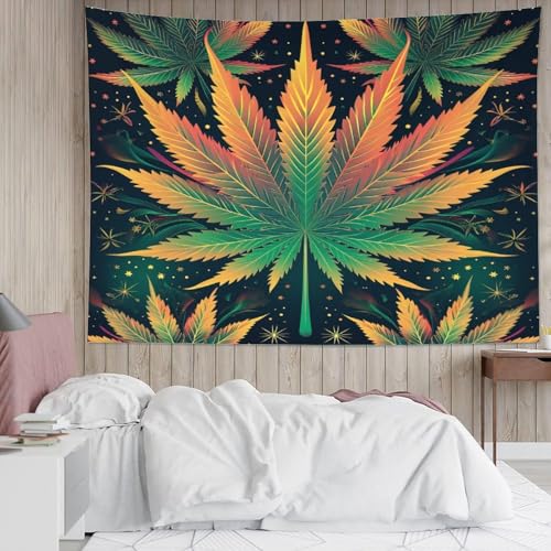 Tapisserie murale effet 3D feuilles de palme pour masquer un mur blanc de dortoir