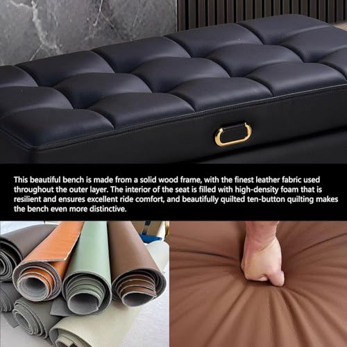 Banc de rangement ottoman en cuir pour libérer l'espace encombré de votre entrée - 6