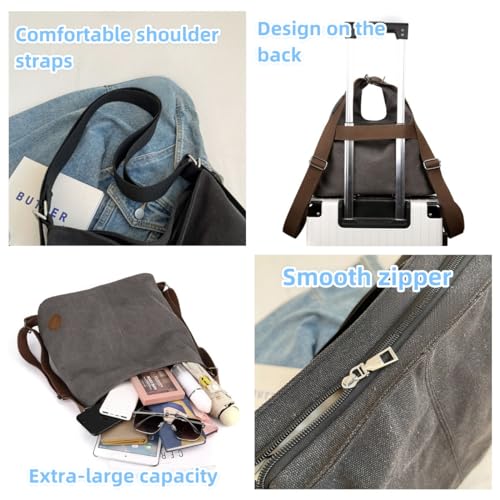 Bolso convertible de lona multiusos para mujer miniatura 5