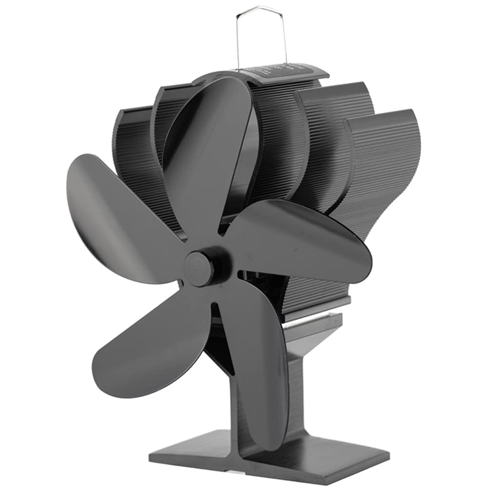 Ventilador de estufa mejorado de 5 aspas alimentado por calor para el hogar, distribución eficiente del calor, tu hogar, familia, estufa de leña, soplador, no eléctrico