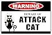 StickerPirate Warning Beware of Attack Cat 8" x 12" Metal Novelty Sign Aluminum NS 173