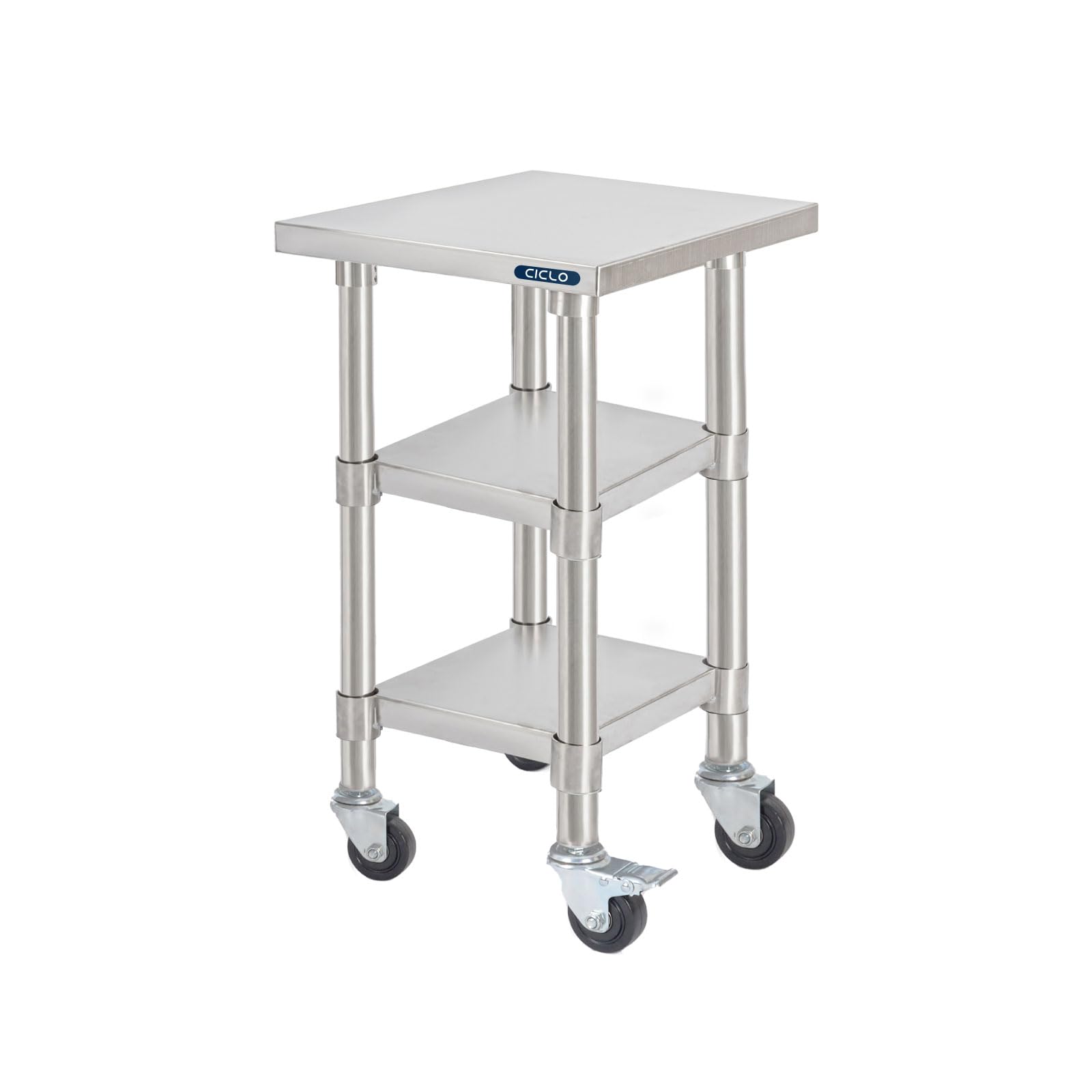 業務用調理台 作業スチール製3段メタルラック キャスター付き 組立式