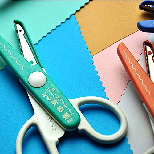 Japanese Kids Craft Scissors For Age 48, Extra Safe Decorative Edge Blade LEAF