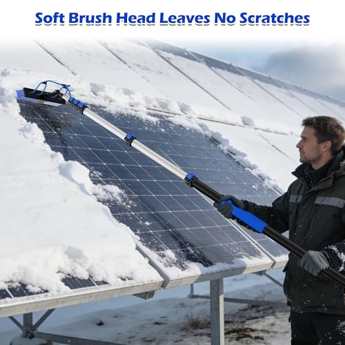 Image of 25 FT Reach Solar Panel Cleaning Brush Kit with Telescopic Pole