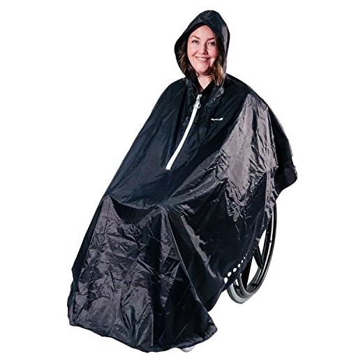 GOTITA – Poncho Impermeable para Silla de Ruedas – Chubasquero Universal – Capa de Lluvia para Silla de Ruedas fácil de Usar. Poncho de diseño Italiano (Azul Marino)