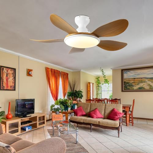 Ventilateur de plafond connecté avec télécommande 6 vitesses pour maison - 7
