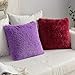 MIULEE Pack of 2 Luxury Faux Fur Throw Pillow Cover Deluxe Winter Decorative Plush Pillow Case Cushion Cover Shell for Sofa Bedroom Car 18 x 18 Inch Purple