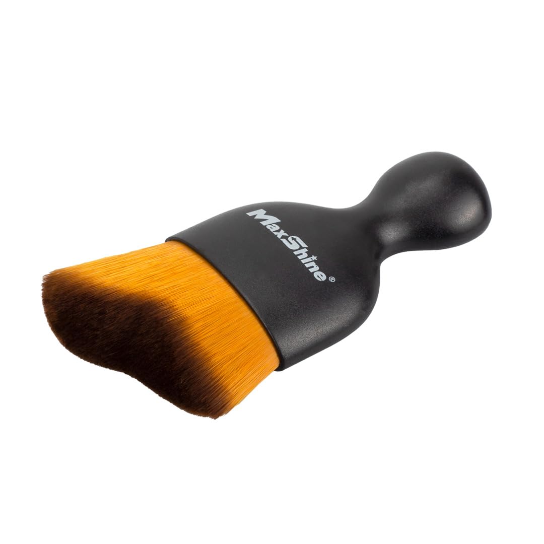 Maxshine Cepillo con mango ultra suave (pequeño) cepillo de cerdas súper suaves – Cepillos de detalles profesionales para interiores, exteriores, asientos de cuero, compartimento del motor, rueda –