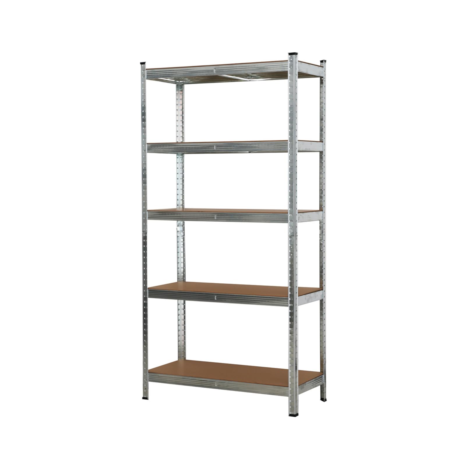 Estantería Metálica Modular de 5 Baldas - 180x90x40 cm - Capacidad de Carga de 875kg (175kg por Balda), Estructura de Acero Negro y Madera MDF - Montaje Sin Tornillos para Garaje y Taller (4)