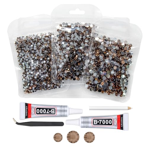 qiipii Brown Crystal Resin Rhinestones w B7000 Jewelry Glue for Bedazzling Crafting Coffee Flatback Stones 3mm 4mm 5mm Diamonds Crystals Gems for Nails Face Eyes Makeup Tumblers Bottles Crafts Decor