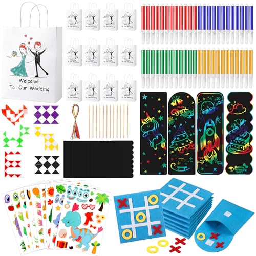 VercanMonth 60 Pcs Wedding Activities for Kids Includes 12 Gift Goodie...