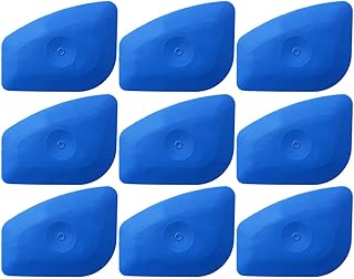 9PCS Blue Soft Scraper Vinyl Wrap Tools Corner Squeegee Scraper for Window Tinting, Vinyl Wrapping (Soft Blue)