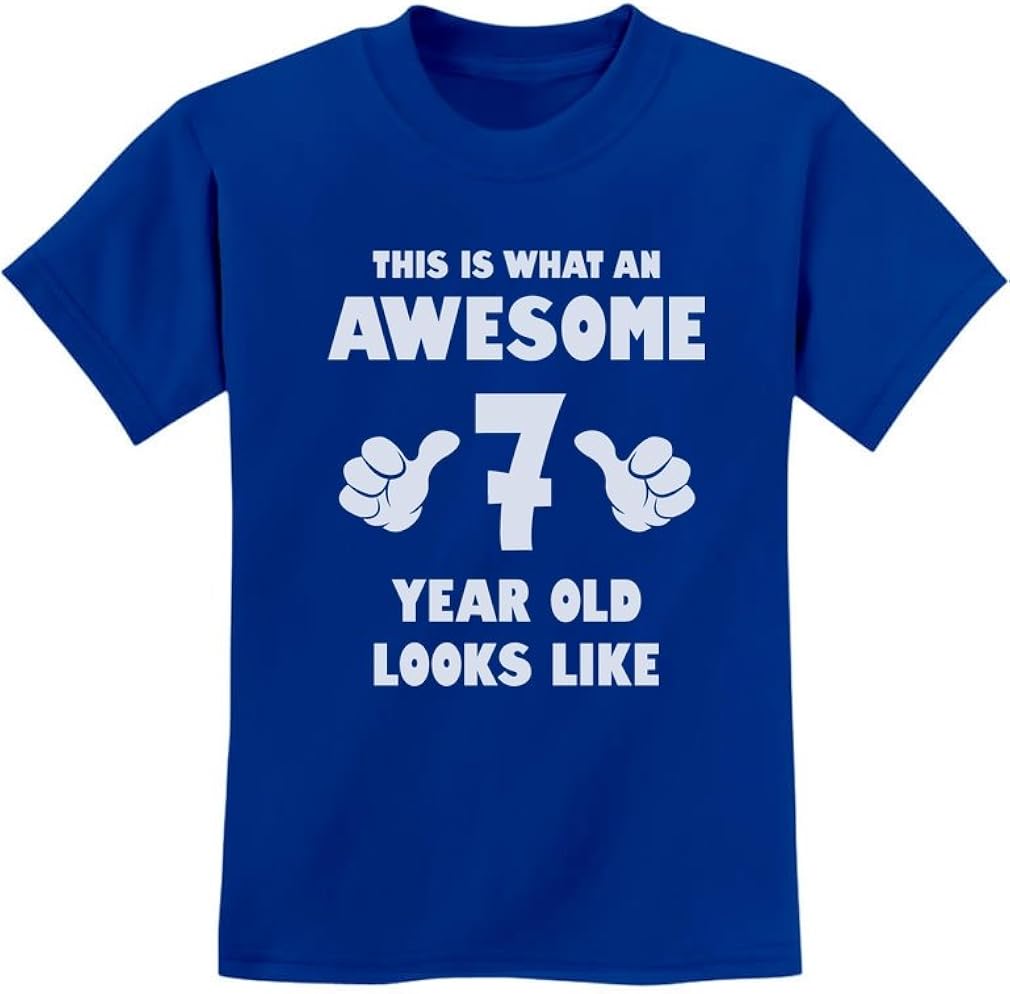 Awesome 7 Year Old 7th Birthday Shirt Gifts for Girls Boys Youth Kids T-Shirt