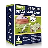  Amazon Brand - Umi Mixed Combo of Premium Vacuum Compression Space Saver Bags with Hand Pump (Jumbo)