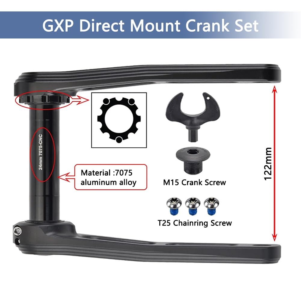 Guarnitura da 170 mm per bici da strada, guarnitura scheletrica integrata cava con movimento centrale BSA BB da 68 mm per BMX pieghevole, compatibile con 7/8/9/10/11/12 velocità, lega di alluminio.