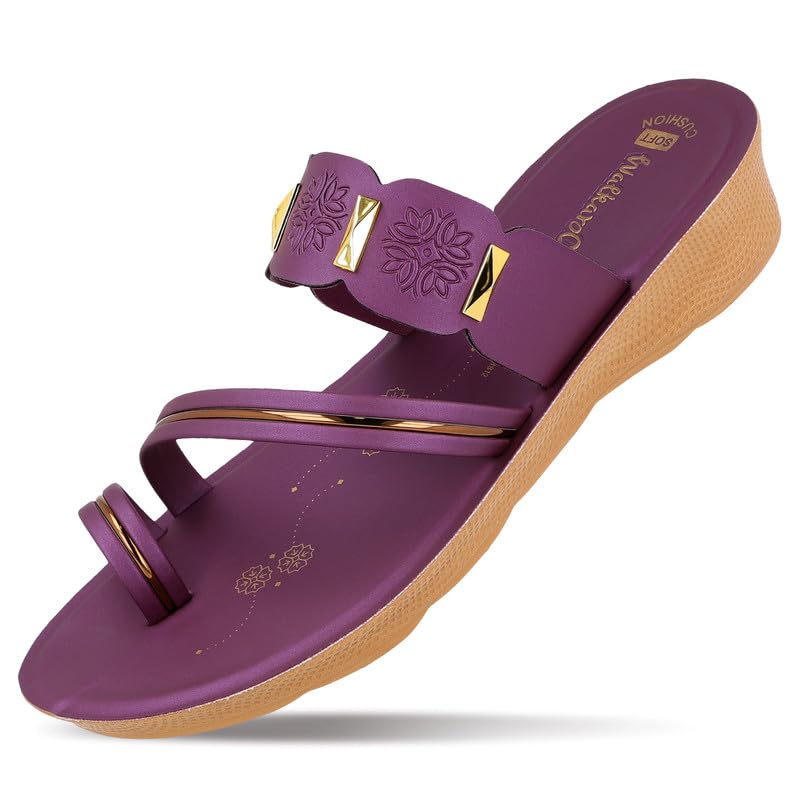 Image of WALKAROO Women's Casual Wedge Sandal|Soft Cushion Footbed&Anti-Slip Outsole,Textured Multi Strap Closure|Stylish,Fashion & comfortable for all day use|W7673
