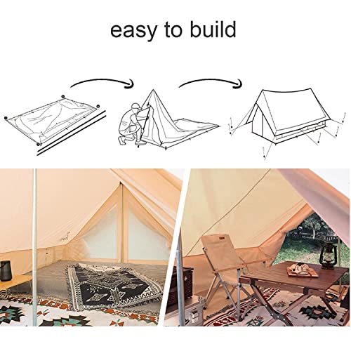 Carpa de camping 4 estaciones de lona tipo yurt miniatura 4