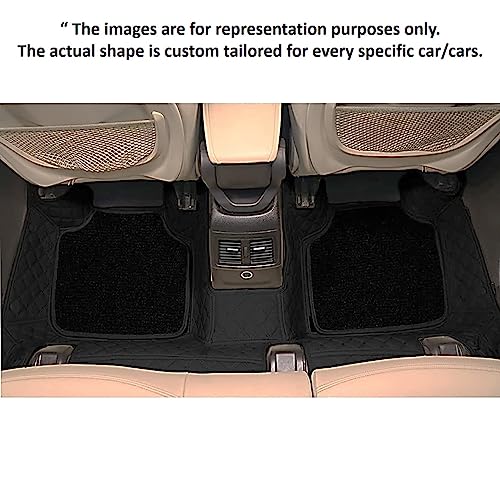 Image of Vahan Expo Premium 7D Car Mat Full Set for Toyota Fortuner Legender (2021-2025) || Luxury Leather Double-Stich 7D Car Floor Mat Complete Set || 100% Waterproof and Washable || Full Black