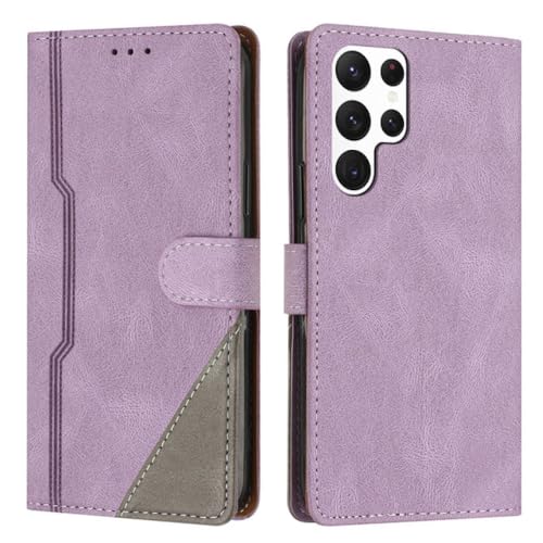 Étui Portefeuille Samsung Note 20 Cuir Violet Housse Protection Antichoc Chargeur sans Fil