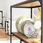 SIMPLE HOUSEWARE Vertical Plate Stand Holder Dish Rack Dinnerware Organizer with Elegant Wire Design, 6-Compartment, Black - Image 3