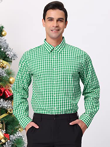 Lars Amadeus Men's Plaid Shirt Button Down Long Sleeves Dress Gingham Checkered Shirts2