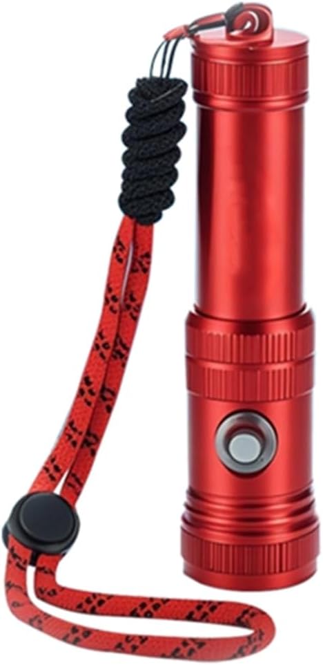 WINDFIRE Dive Light Rechargeable, IPX8 Waterproof Scuba Flashlight with Power Indicator, Narrow Beam Angle, 4 Lighting Modes Underwater Scuba & Snorkeling Torch (Red)