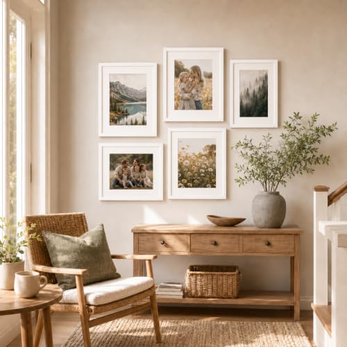 Image of JCJMY 11x17 Picture Frame with 9x15 Mat, White 11 x 17 Poster Frame with Shatter Resistant Plexiglass, Display 9 x 15 with Mat or 11 by 17 Without Mat, Sturdy Wall Hanging Frame, 1 Pack