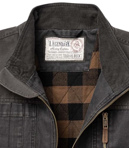 Image of Legendary Whitetails Men's Tough as Buck Vest for Men, Work Flannel Lined Hunting Outerwear, Casual Western Insulated Zip Up