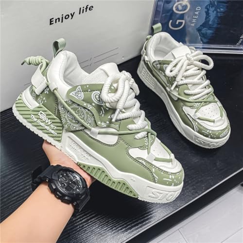 Y2K Chunky Sneakers for Women, Graffiti Design Platform Shoes, Height-Increasing Casual Big Size Travel3