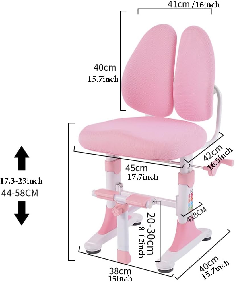 Kids Task Chair Boys Girls Kids Desk Chair Height Adjustable Children Study Chair Child Computer Desk Chair with Ergonomic Backrest,Easy to Assemble,for Reading (Color : /Pink)