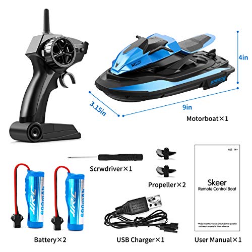JJRC Remote Control Boats Motorcycle for Pool and Lake, 2.4GHz Speedboat for Kids with 2 Batteries 40mins Playing Time, Low Battery Reminder, RC Boat Toy for Kids(Green) - Thumbnail 6