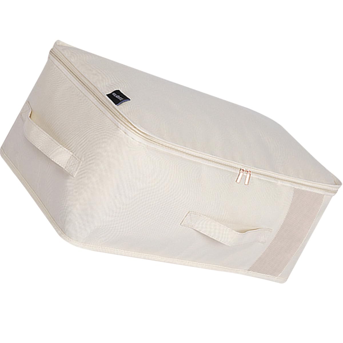 Bolsa de almacenamiento beige Veemoon grande para edredones con ventana y cremallera