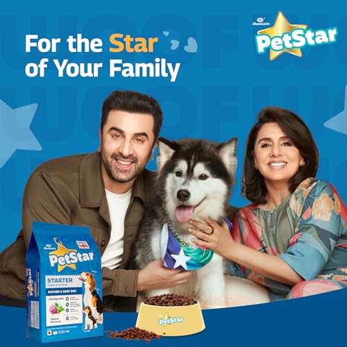 Image of Mankind PetStar Starter Dry Dog Food (High Protein) for Mother & Puppy, 1kg Pack | Improves Muscle & Strength, Supports Immunity, Protects Liver & Kidney