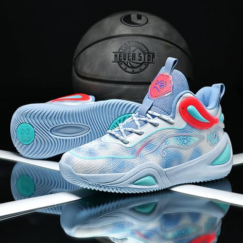 Image of Womens Mens Basketball Shoes High Top Fashion Volleyball Sneakers Breathable Lace Up Non Slip Sport Outdoor Shoe for Unisex