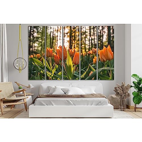 Toile Yellow Tulips In The Forest №SL695 Impression d'art haut de gamme 115 x 75 cm