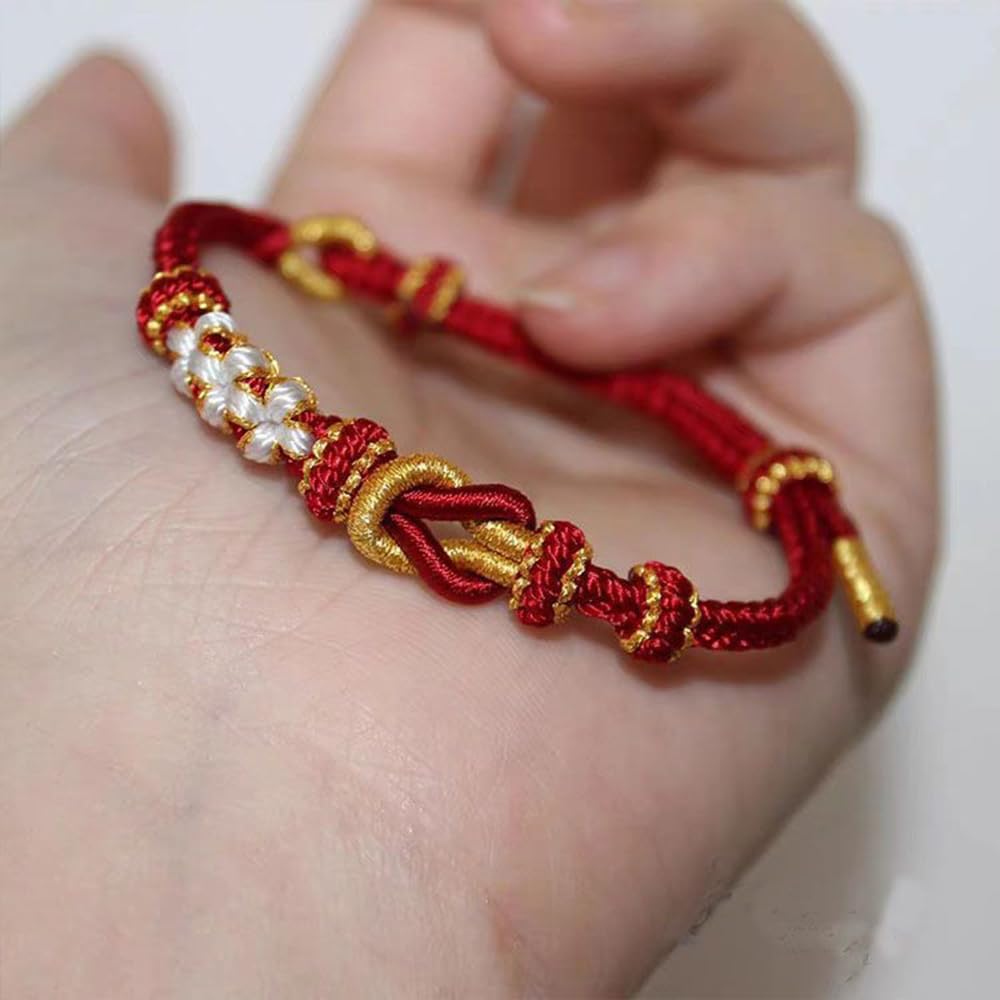 For Granddaughter - A Link That Can Never Be Undone Peach Blossom Knot Bracelet, Granddaughter Bracelet from Grandma Always Brave And Strong Adjustable Hand Braided DIY Bracelet For Women Christmas Jewelry Gifts - Image 6