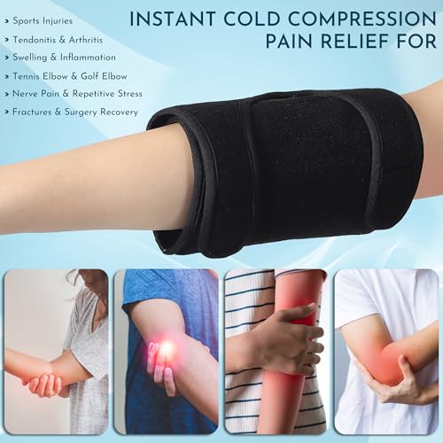Image of SandPuppy ElbowCool -Reusable Elbow Ice Pack for Tendonitis & Tennis Elbow, Long Lasting Cold Compression Ice Pack Wrap,Pain Relief for Arthritis, Injuries, Swelling, Golfers Arm.