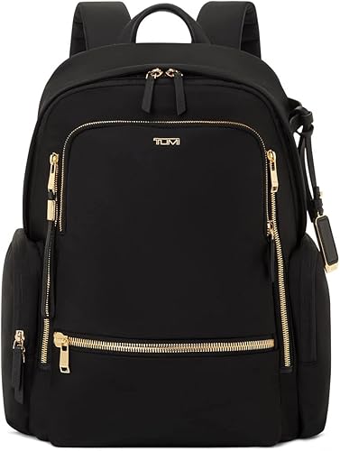TUMI Mochila Celina para mujer, NegroOro, Mochila Voyageur Celina