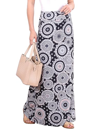 Image of Popana Long Maxi Skirt for Women, Flowy Long Skirts for Women | High Waisted Soft Trendy Rayon, Sundress Convertible Skirt, Long Length Bodycon Maxi Skirt, Petite and Plus Size