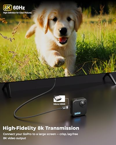 Image of FEDUS EIKON Micro HDMI to HDMI Adapter (Male to Female), 8K@60Hz, 48Gbps High-Speed, Connector Converter, Compatible with GoPro Hero, Raspberry Pi 4 /5, Camera to TV /Monitor, Projector (NOT Micro USB)