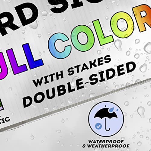 Custom Full-Color Yard Or Lawn Signs Double-Sided Corrugated Plastic With Metal H-Stake Stand - Great For Political, Small Business, Arts 'N Crafts, Events, Real Estate And More! (24X18") #TOP3