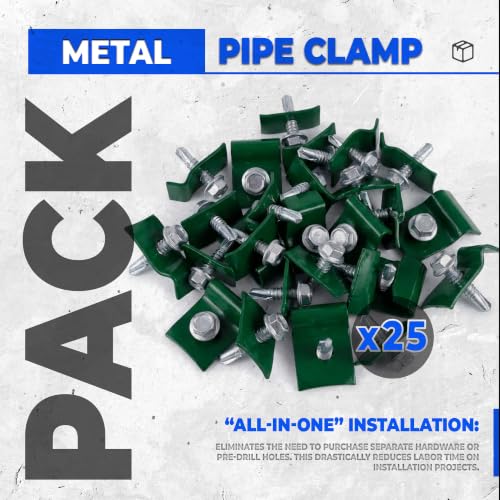 Miniatura 7 de Abrazaderas Metalicas Para Tubos Doja Barcelona - Pack 25 - Verde, Diseño Reforzado, Abrazadera De Fijación Versátil Para Valla Metalica, Instalación Sencilla, Clip Metalico Para Tubo