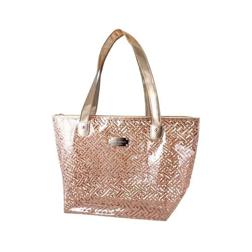 Bolsa de Ombro Transparente Diamantes Jacki Design Dourado