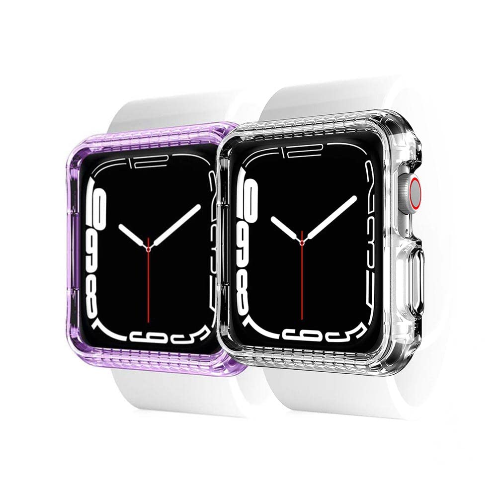 ITSKINS Spectrum Clear Protective Case Compatible with Apple Watch Series SE 6 & 5 & 4 40mm, Slim Hybrid Case, Anti-Yellowing, Heavy Duty Shockproof Cover, Military Case | Light Purple