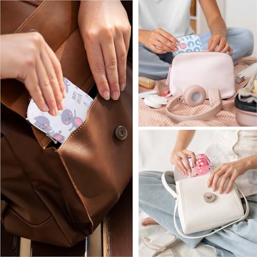 Image of 3 PCS Sanitary Pad Storage Bag Portable Period Bag for Teen Pads /Sanitary Napkins /Tampons, Sanitary Napkin Storage Bags First Period Gifts for School, Hygiene Bags Travel Containers (Pink,Grey, Blue)
