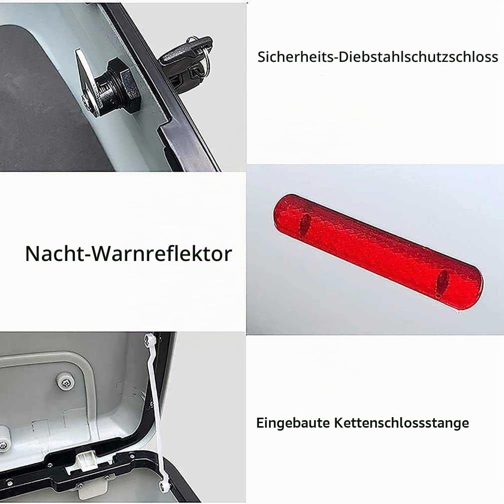 Topcase für Motorräder mit weichem Rückenlehne, abschließbarer Helmhalterung, hinterer Gepäckraum für Motorräder - hinterer Topcase für Mofas