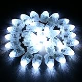 LIHAO 30PCS Mini LED Lights, LED Balloon Light Up Balloons for Party Decorations, Party Lights for Paper Lanterns Birthday Party Wedding Bedroom Halloween Christmas Decoration - White